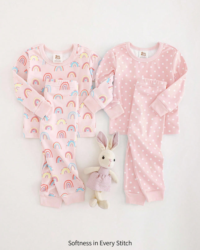 4pcs Baby Girl Snug Fit Pajama Set
