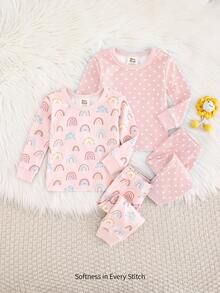 4pcs Baby Girl Snug Fit Pajama Set