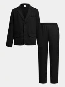 2pcs/Set Tween Boy Summer Jacket & Pants Set