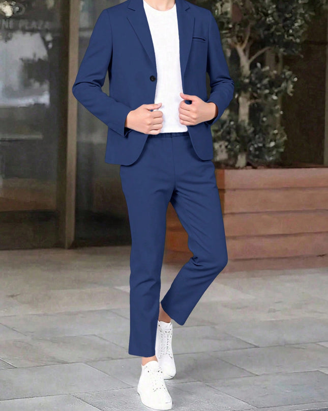 2pcs/Set Tween Boy Summer Jacket & Pants Set