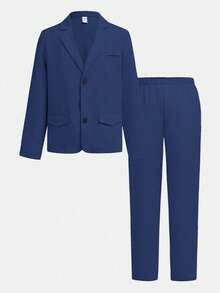 2pcs/Set Tween Boy Summer Jacket & Pants Set