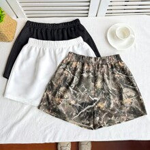 3pcs Tween Girl Casual Knit Solid Shorts