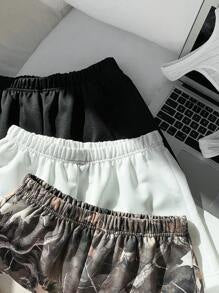 3pcs Tween Girl Casual Knit Solid Shorts