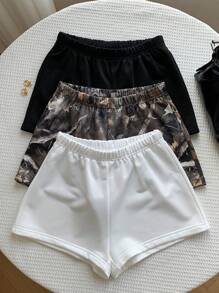 3pcs Tween Girl Casual Knit Solid Shorts